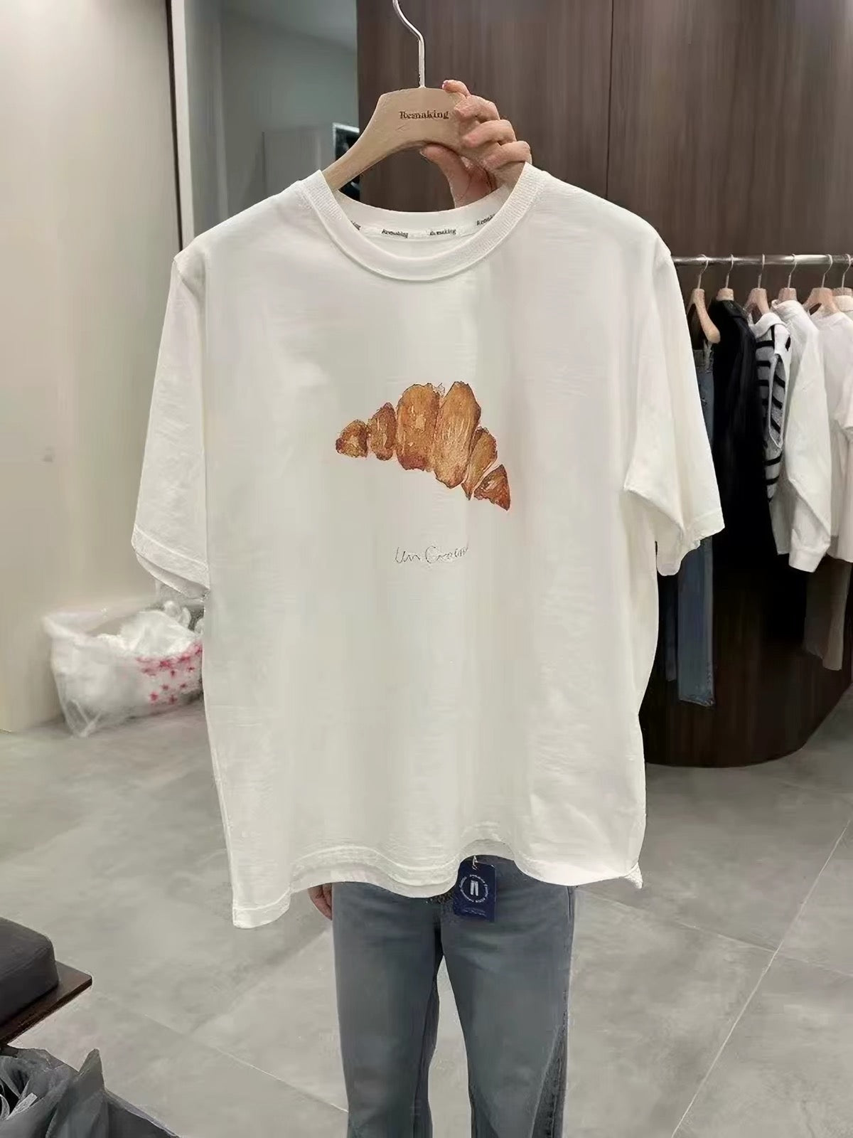 Korean APM Collection Croissant White Tshirt (Instock)