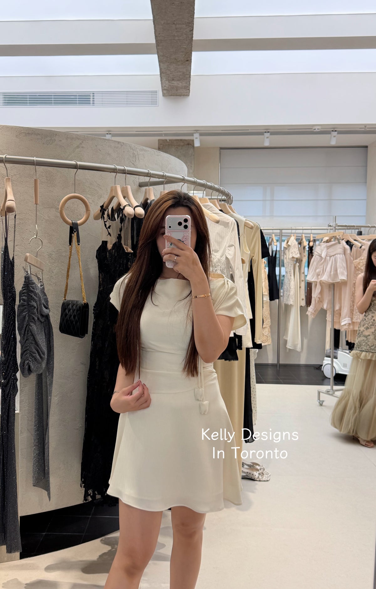 Kelly Designs White Mid Dress (Instock)