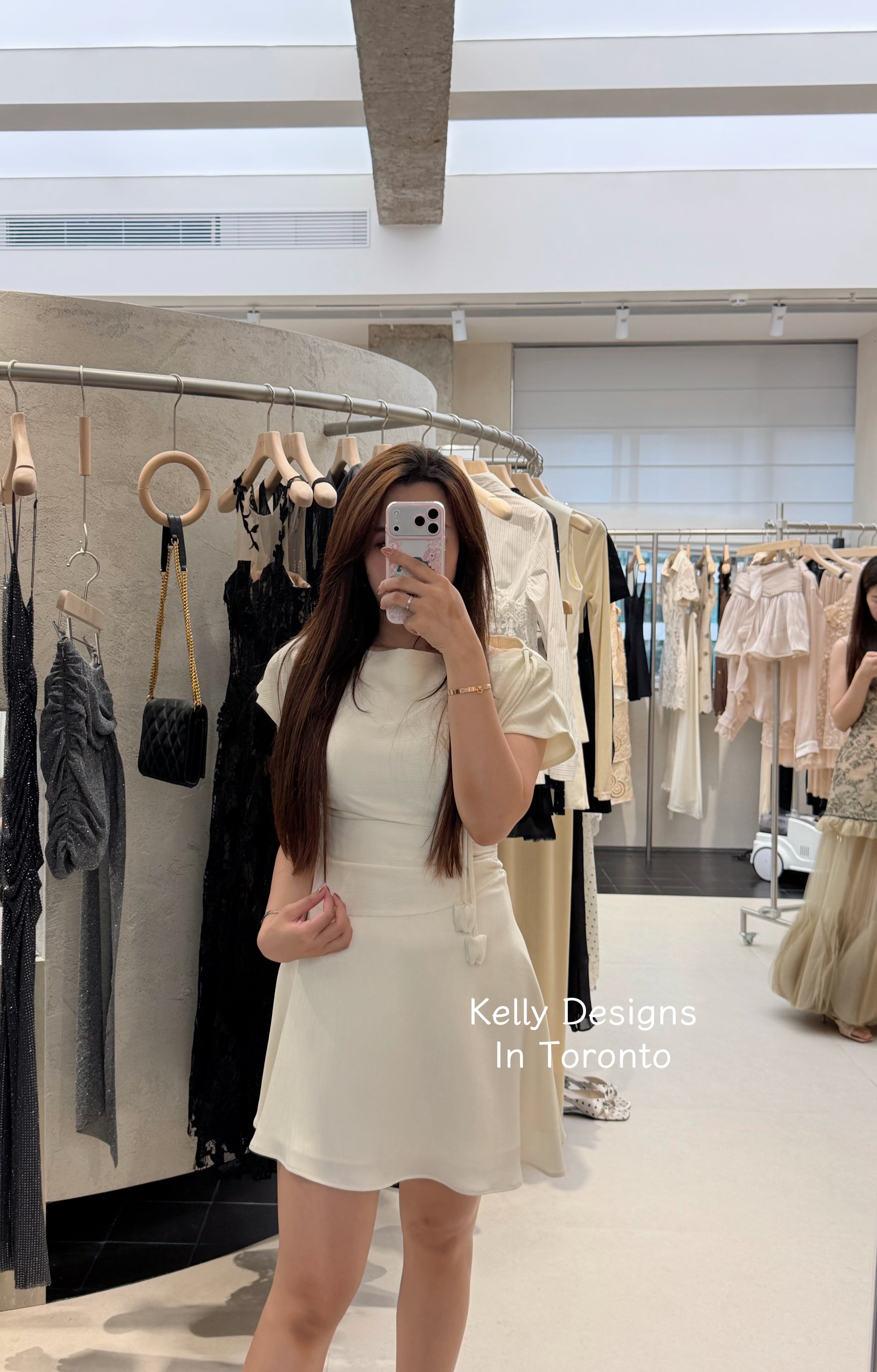 Kelly Designs White Mid Dress (Instock)
