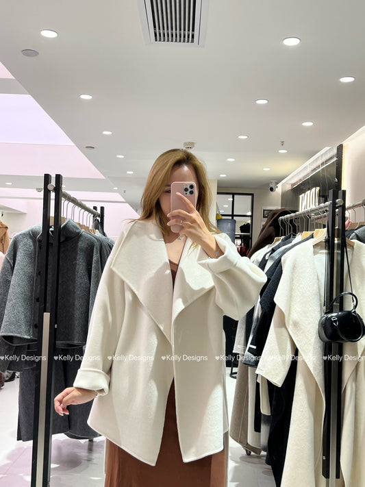 Kelly Designs White Sheep Wool Coat (Instock)