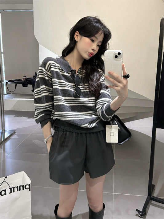 Kelly Designs Trendy 3-Color PU Leather Slim Fit Shorts (Instock)