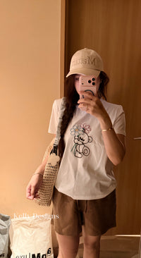 Korean APM Collection Bear White Tshirt (Instock)