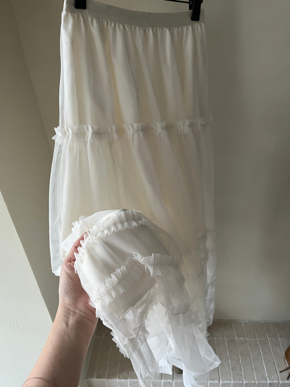 Kelly Designs Romantic Layered Tulle Maxi Skirt – White (Instock)