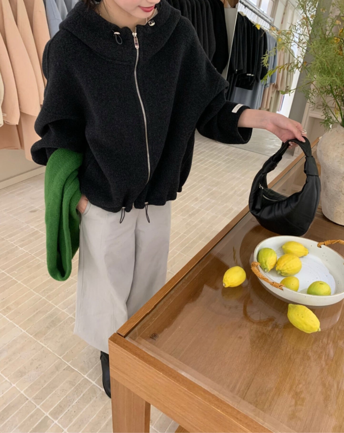 Kelly Designs Handmade 100% Australian Wool Oversized Hooded Coat – Dark Grey (Instock)