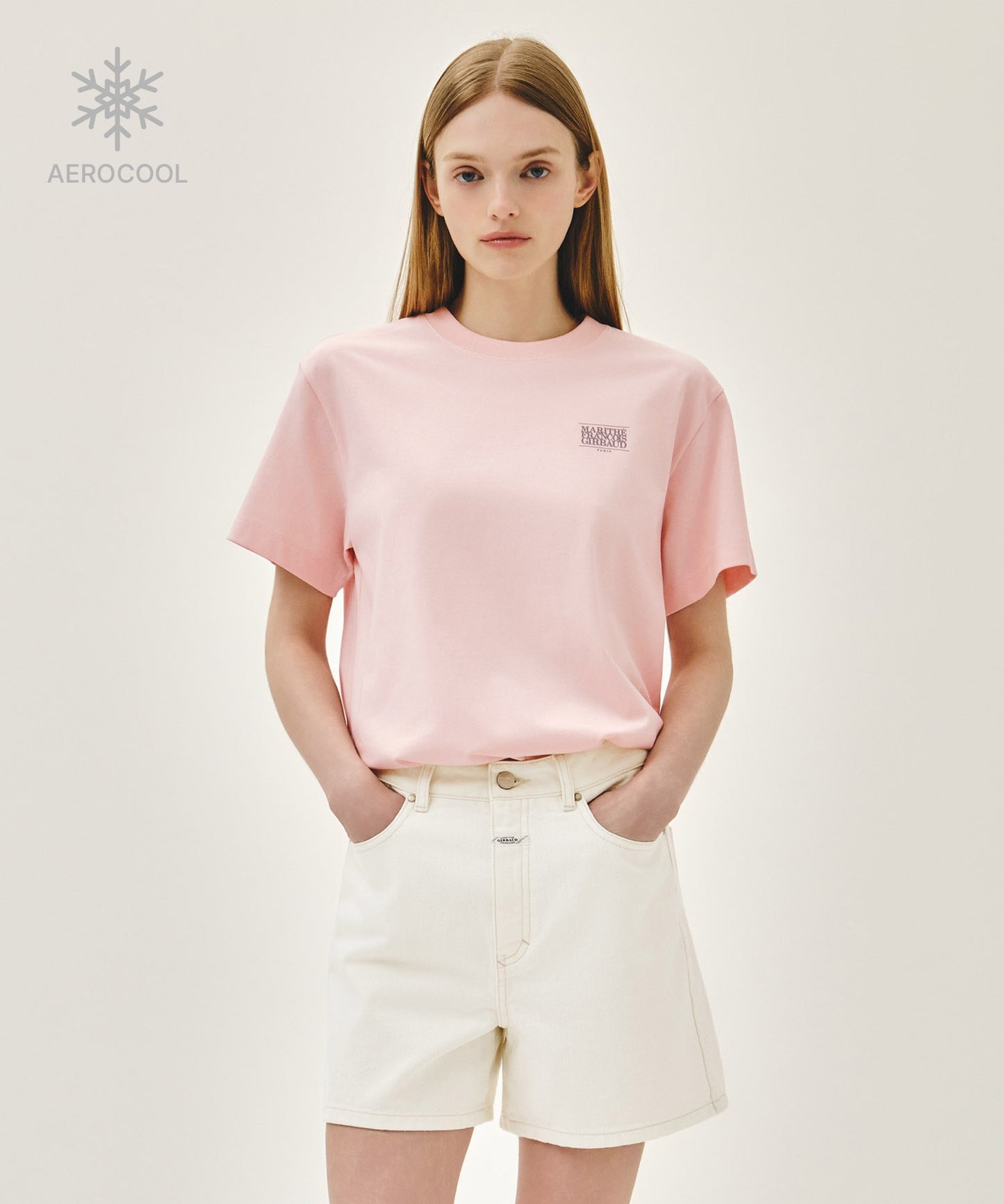 Marithe AEROCOOL SMALL CLASSIC LOGO TEE pink(Instock)