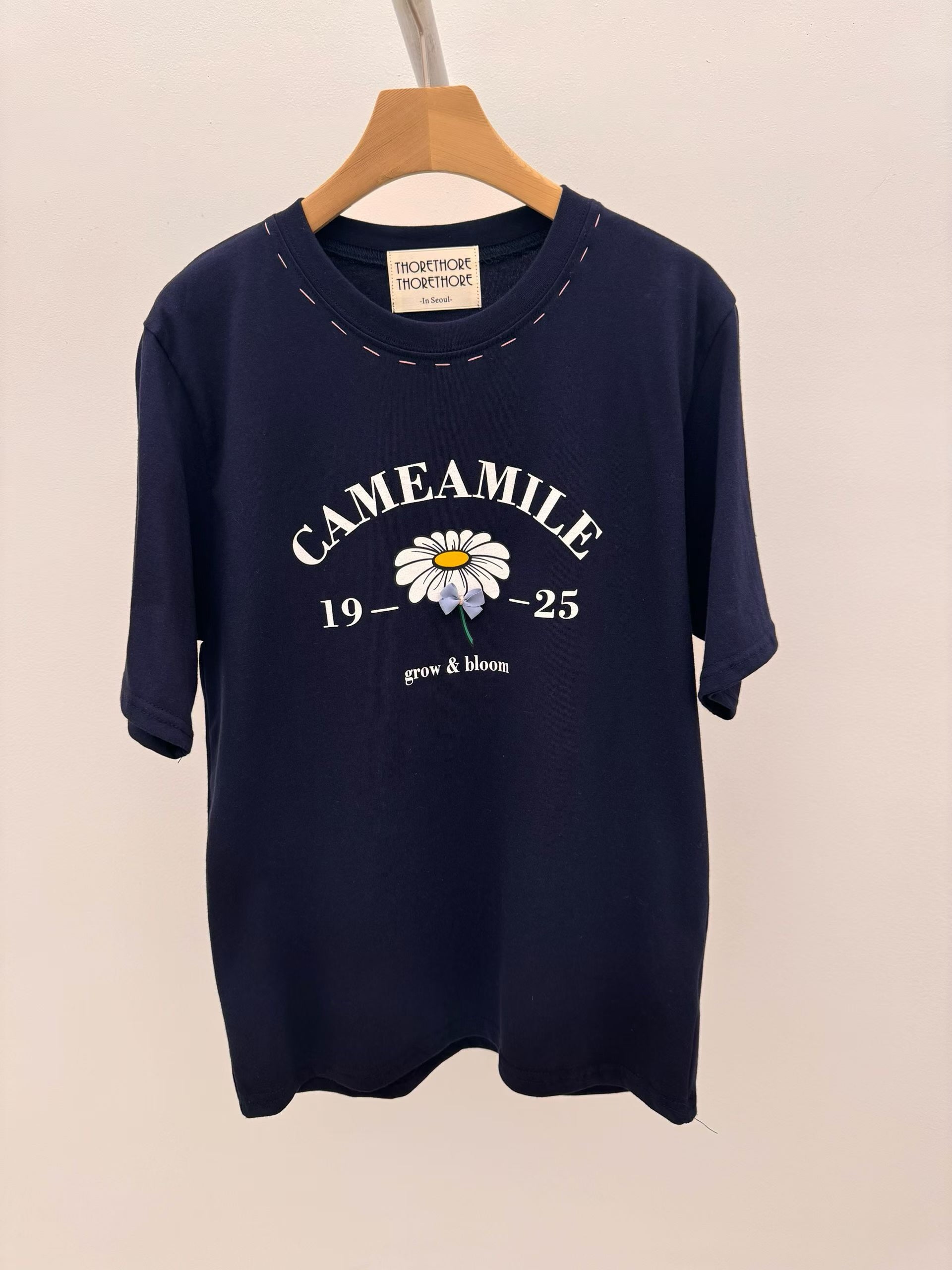 Korean APM Collection Flowers Navy Tshirt (Instock)