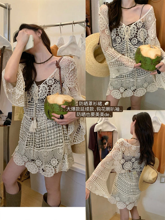 Kelly Designs Lace Beach Cover-Up Dress｜Vacation Style (Instock)