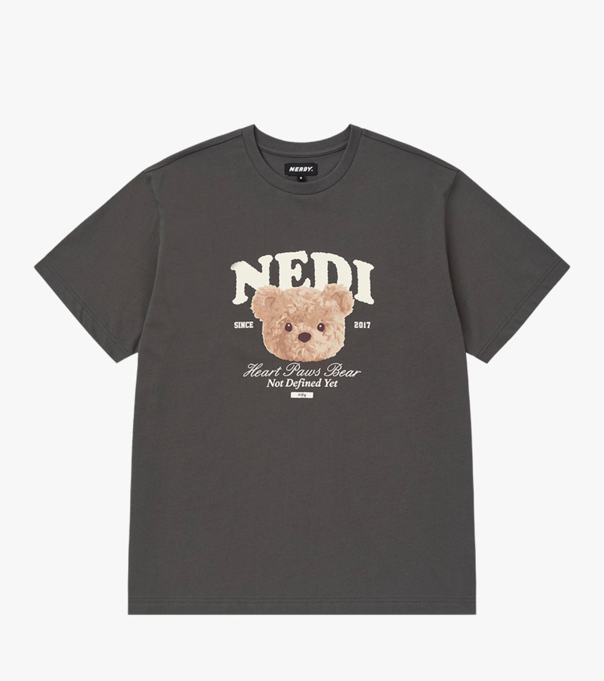 NERDY Face Bear T-Shirt – Charcoal (Instock)