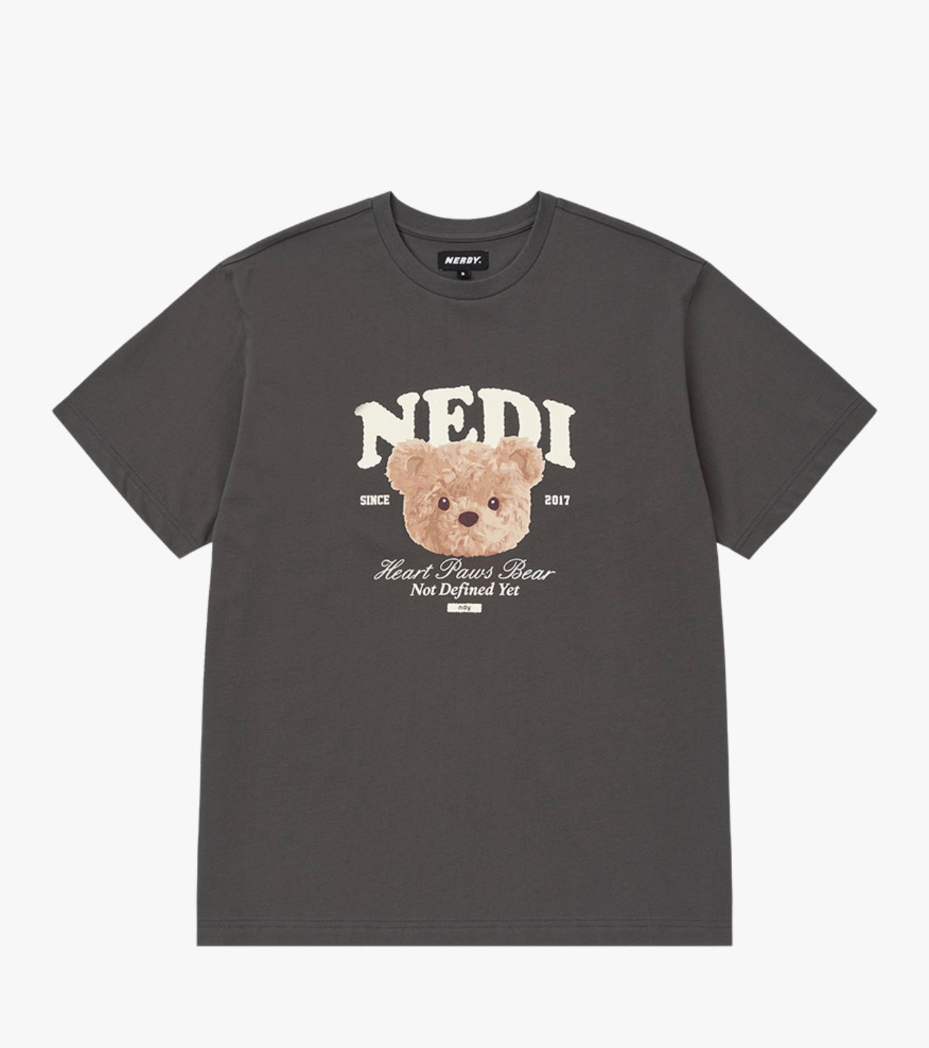 NERDY Face Bear T-Shirt – Charcoal (Instock)