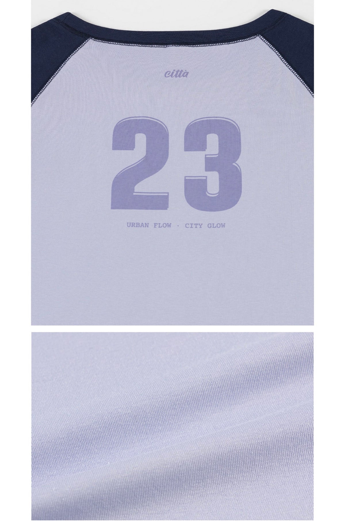 Korean CITTA Number 23 Raglan Off-Shoulder T-Shirt (Instock)
