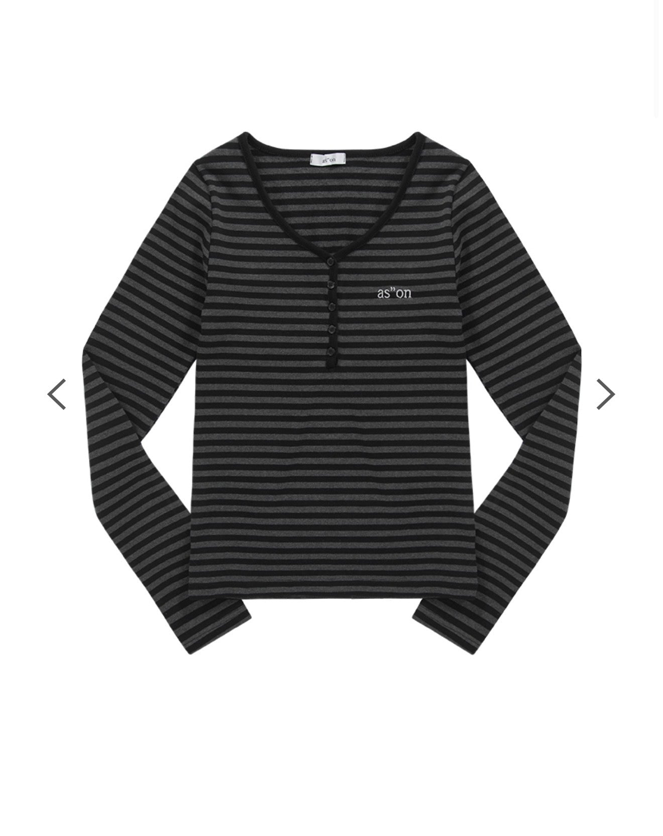 ASON Ellen Stripe Long Sleeve Tee – Black (Instock)