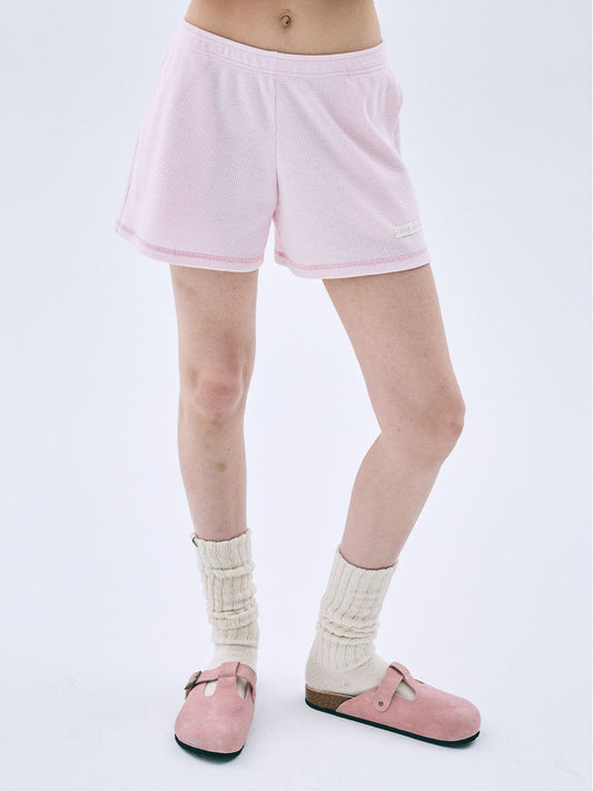 Mardi Mercredi WAFFLE SHORTS FLOWERMARDI_PINK PINK  (Preorder)