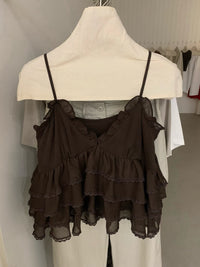 Kelly Designs Layer Brown Cami Top（Instock)