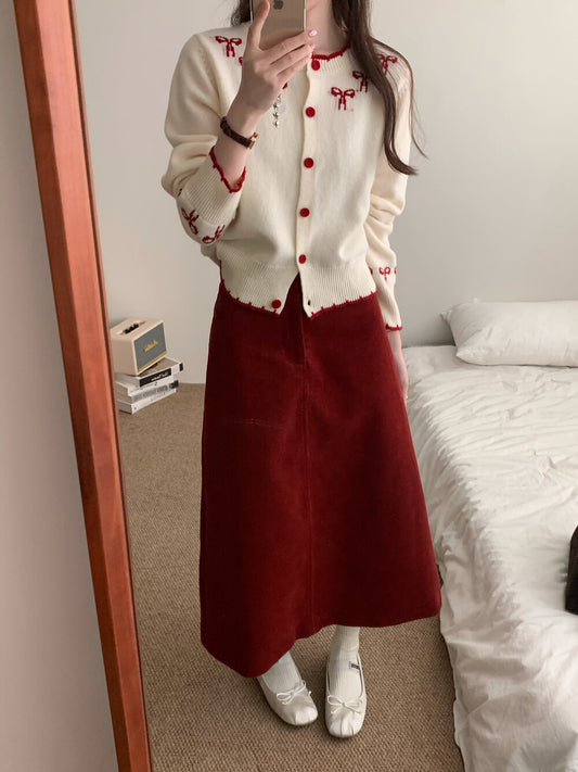 Kelly Designs Ribbons Beige Wool Cardigan (Instock)