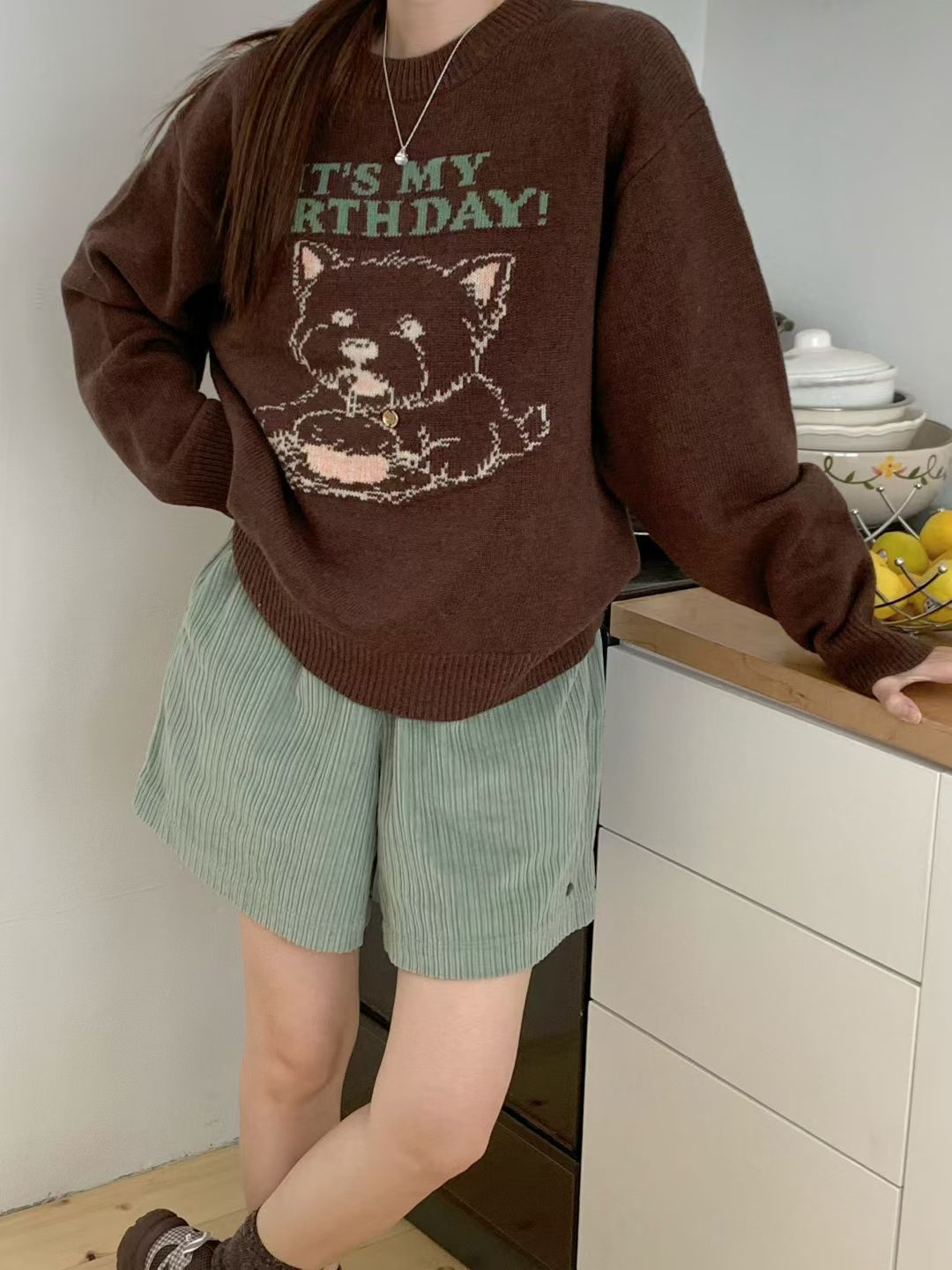 Korean APM Collection Three Colors Puppy Knit Sweater (Instock)