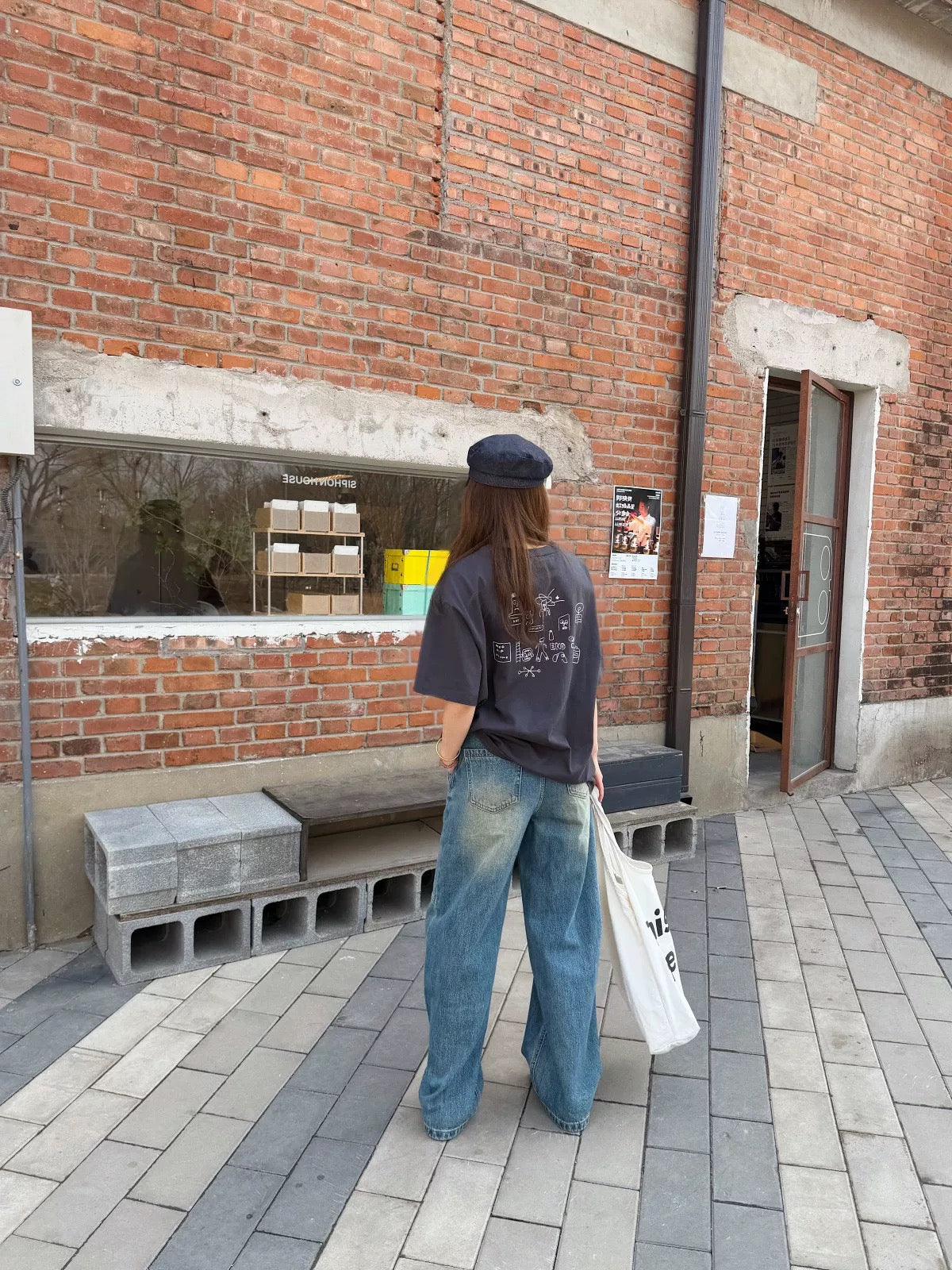 Kelly Designs Cartoons Oversize Charcoal TShirt (Instock)