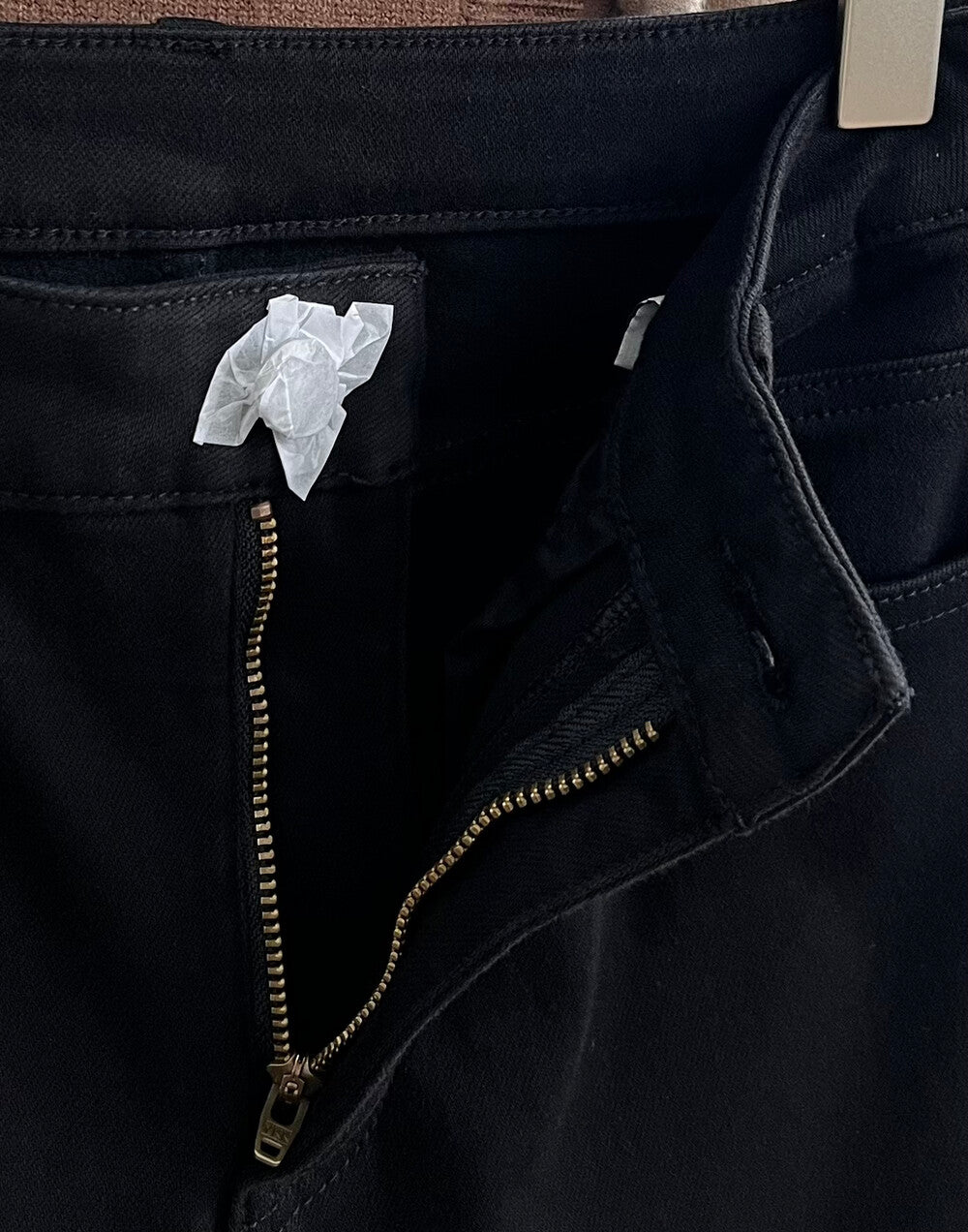 Kelly Designs Straight Black Napping Jeans (Instock)