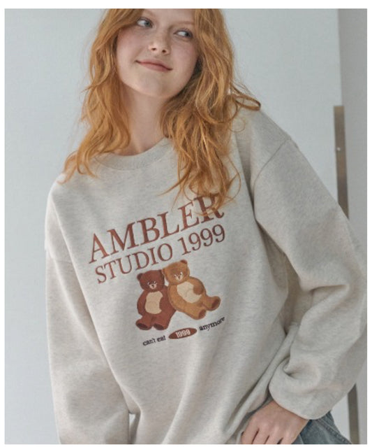 Ambler Overfit Approaching love Bear Navy Sweater (Preorder)