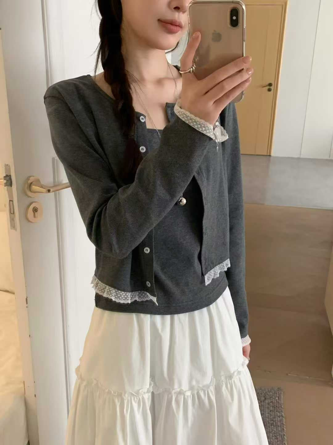 Kelly Designs Three Colors Cami Top and Cardigan Set (Instock)