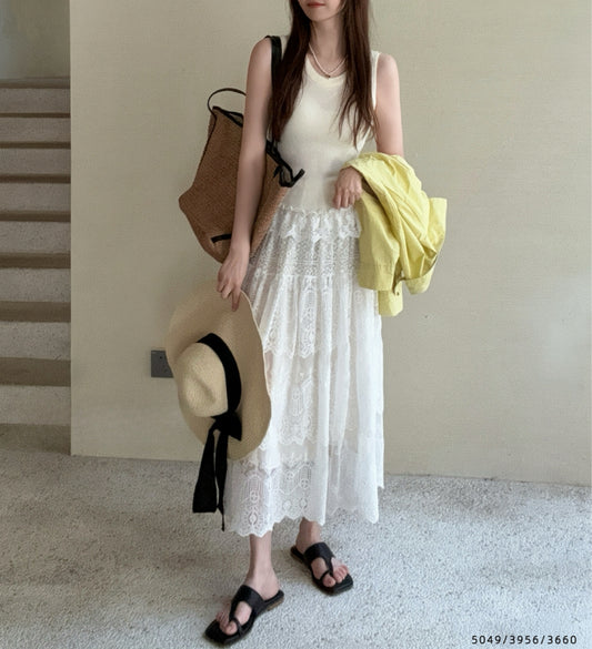 Kelly Designs Lace Beige Skirt  (Instock)