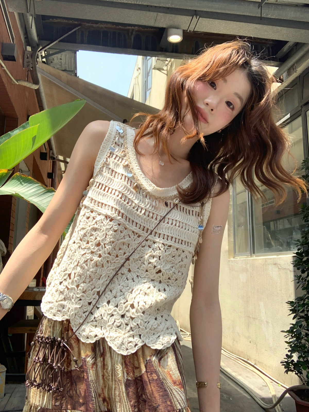 Kelly Designs Hollow-out knitted Tank Top (Instock)