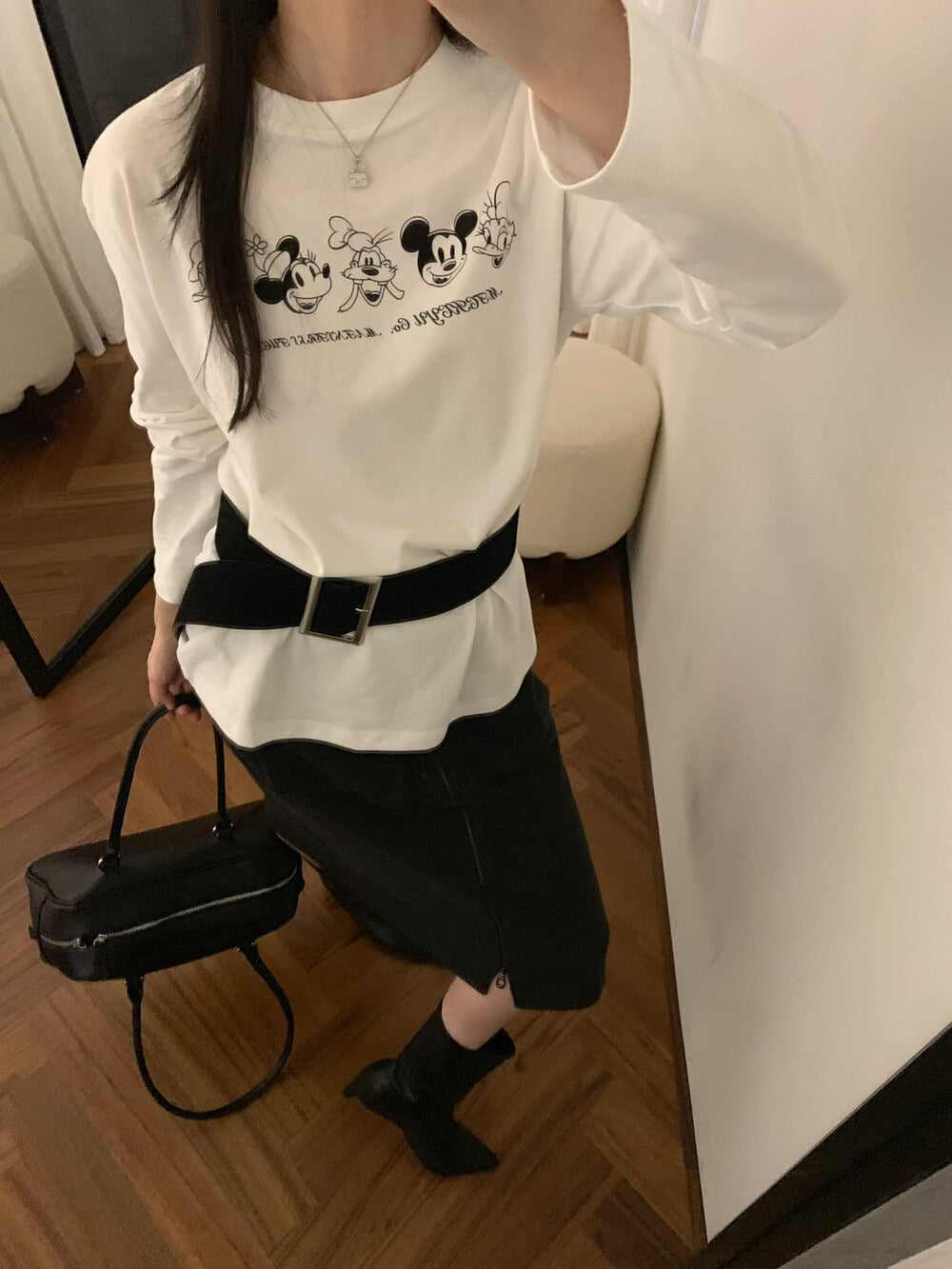 Kelly Designs Brushed Cotton Long-Sleeve Tee – Mickey Mouse Print (Instock)