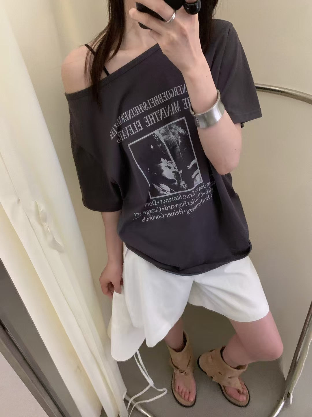 Kelly Designs Off Shoulder Print Tshirt- 2 Colors (Instock)