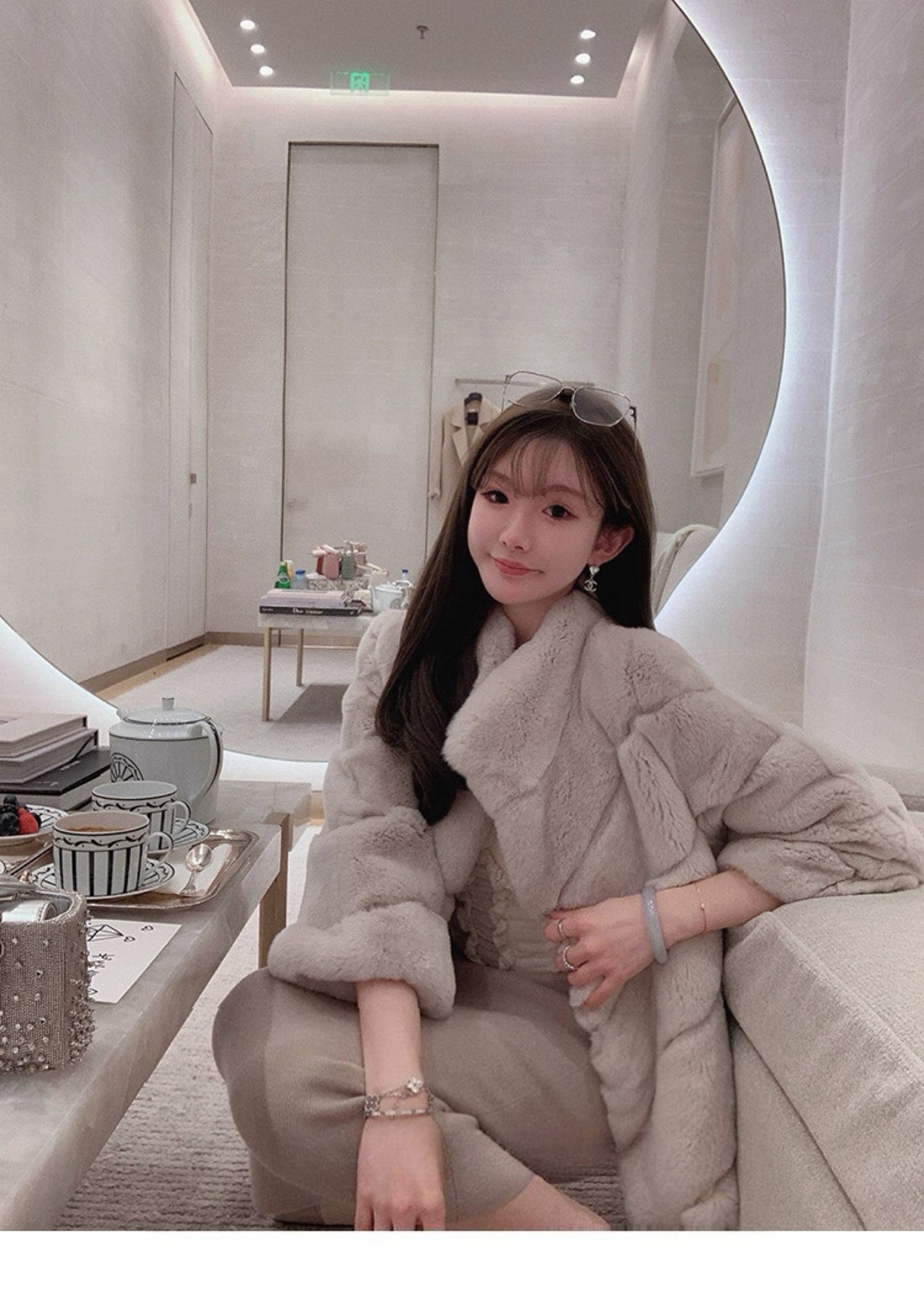 Kelly Designs Imported Rex Rabbit Fur Coat – 4 Colors | Luxury Winter Outerwear (Instock)