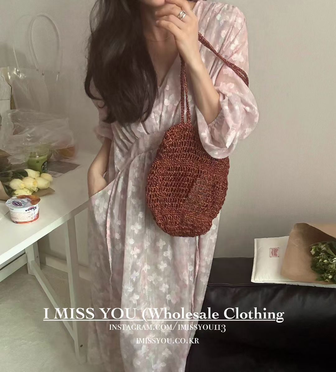Korean APM Collection I Miss You Pink Dress (Instock)