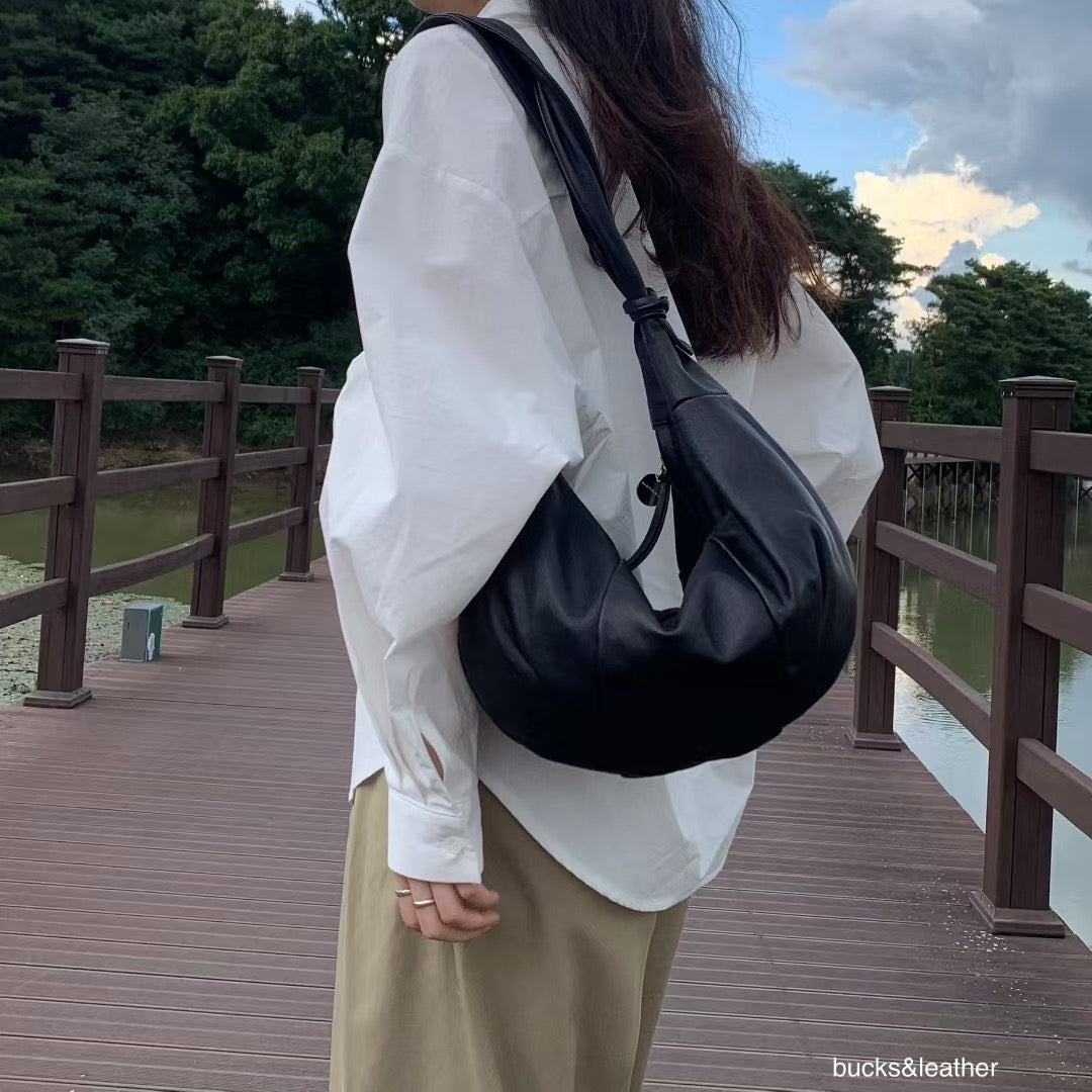 Korean APM Collection BUCKS&LEATHER Black Leather Bag (Instock)