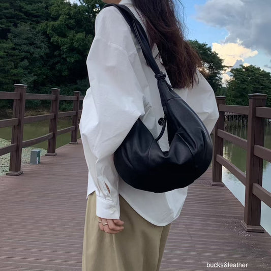 Korean APM Collection BUCKS&LEATHER Black Leather Bag (Instock)