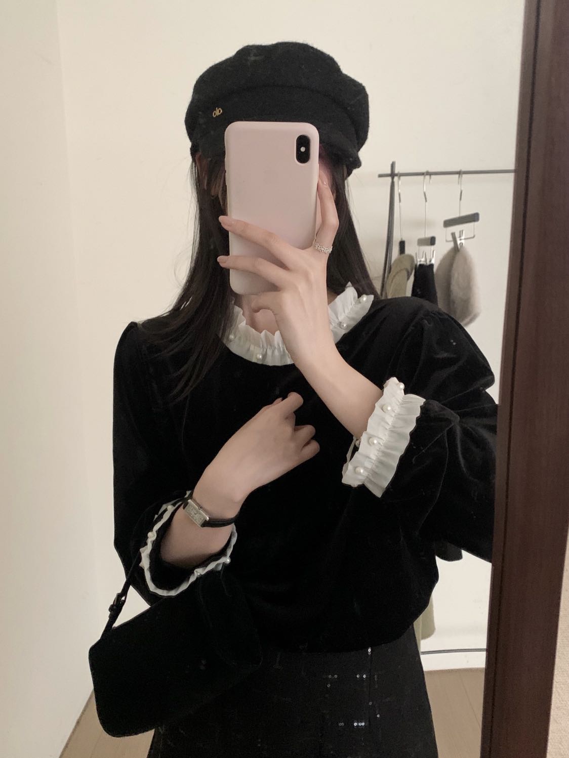 Kelly Designs Velvet Ruffle Trim Top(Instock)