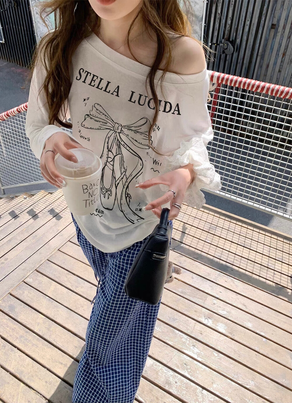 Kelly Designs Ribbon Shirt & Blue Pants Set (Instock)