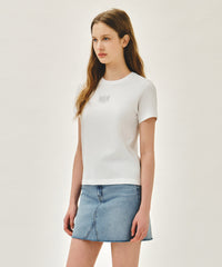 Marithe W SMALL CLASSIC LOGO TEE white (Instock)