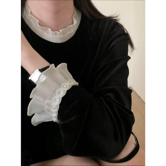 Kelly Designs Velvet Ruffle Trim Top(Instock)