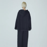 Korean VOONT Lettering Embroidery Zip-Up Charcoal Hoodie (Instock)