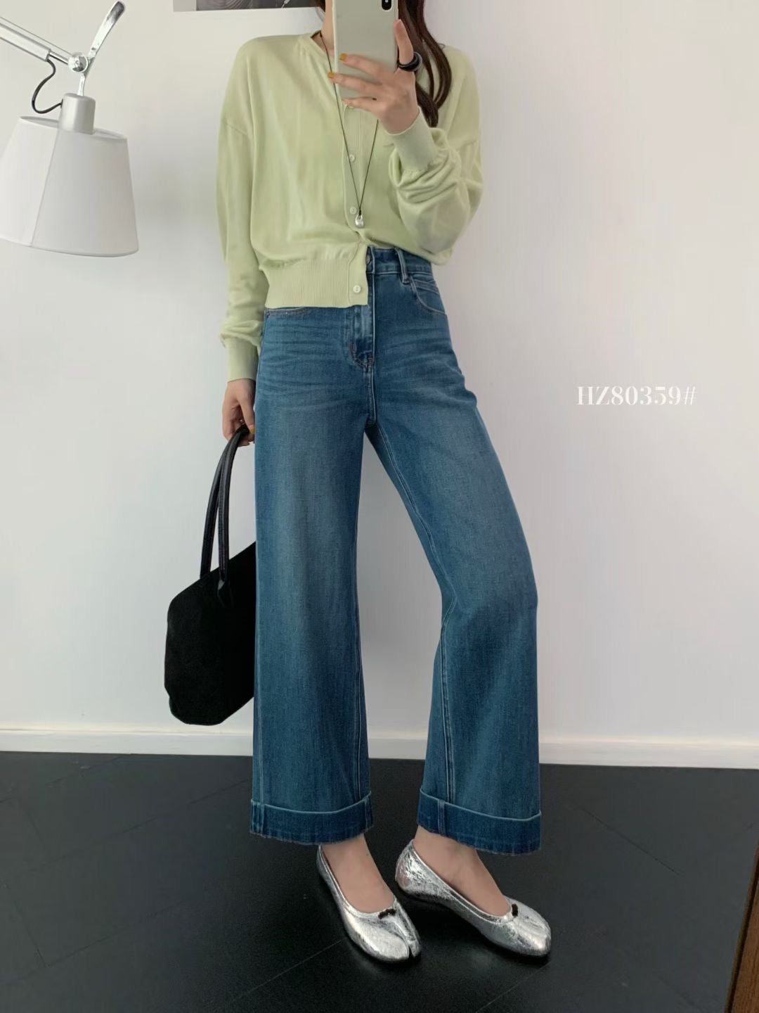 Kelly Designs Navy Fall Straight Jeans(Instock)