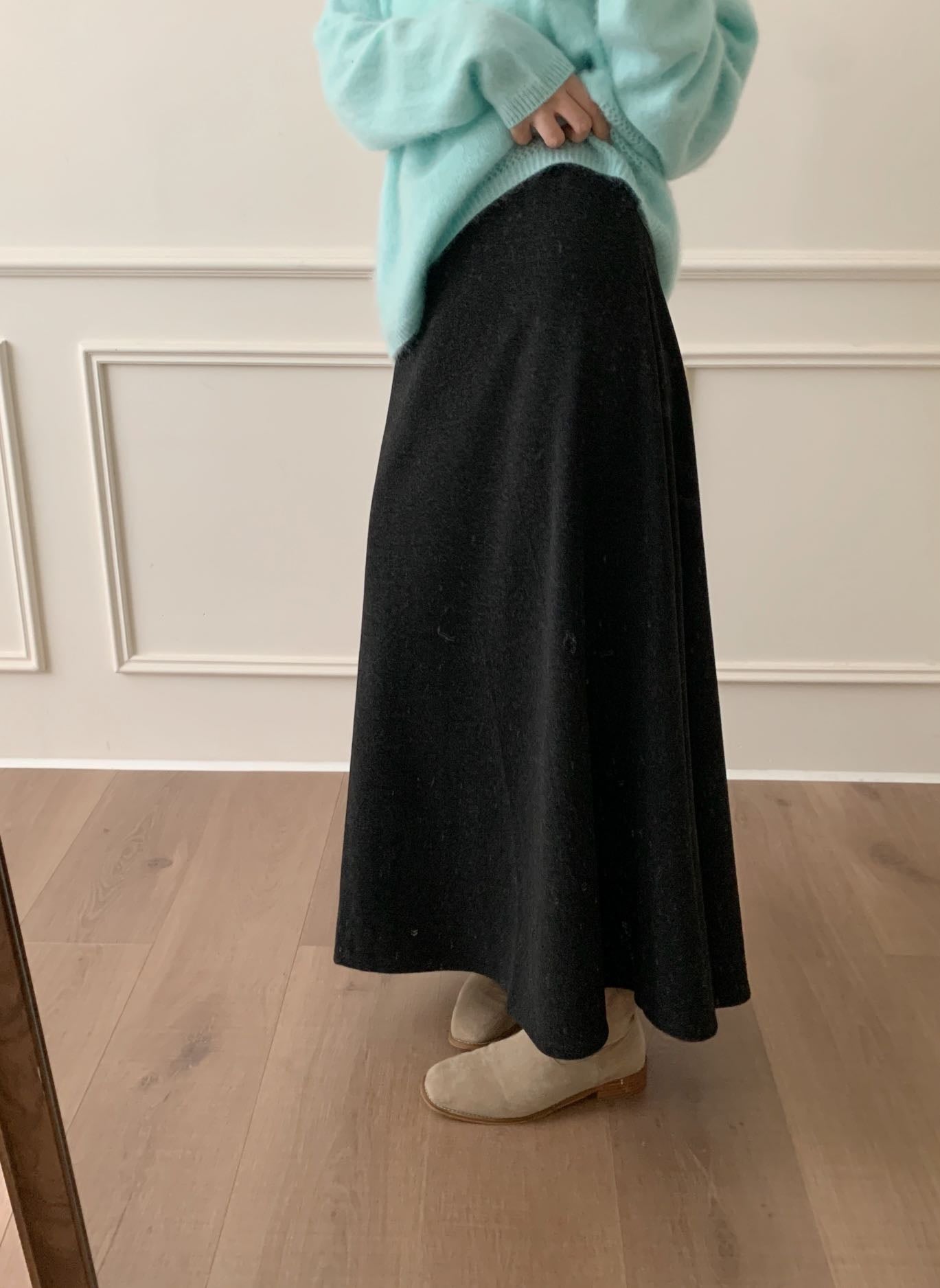 Kelly Designs Cashmere Blend Flared 3 Colors Skirt (Instock)