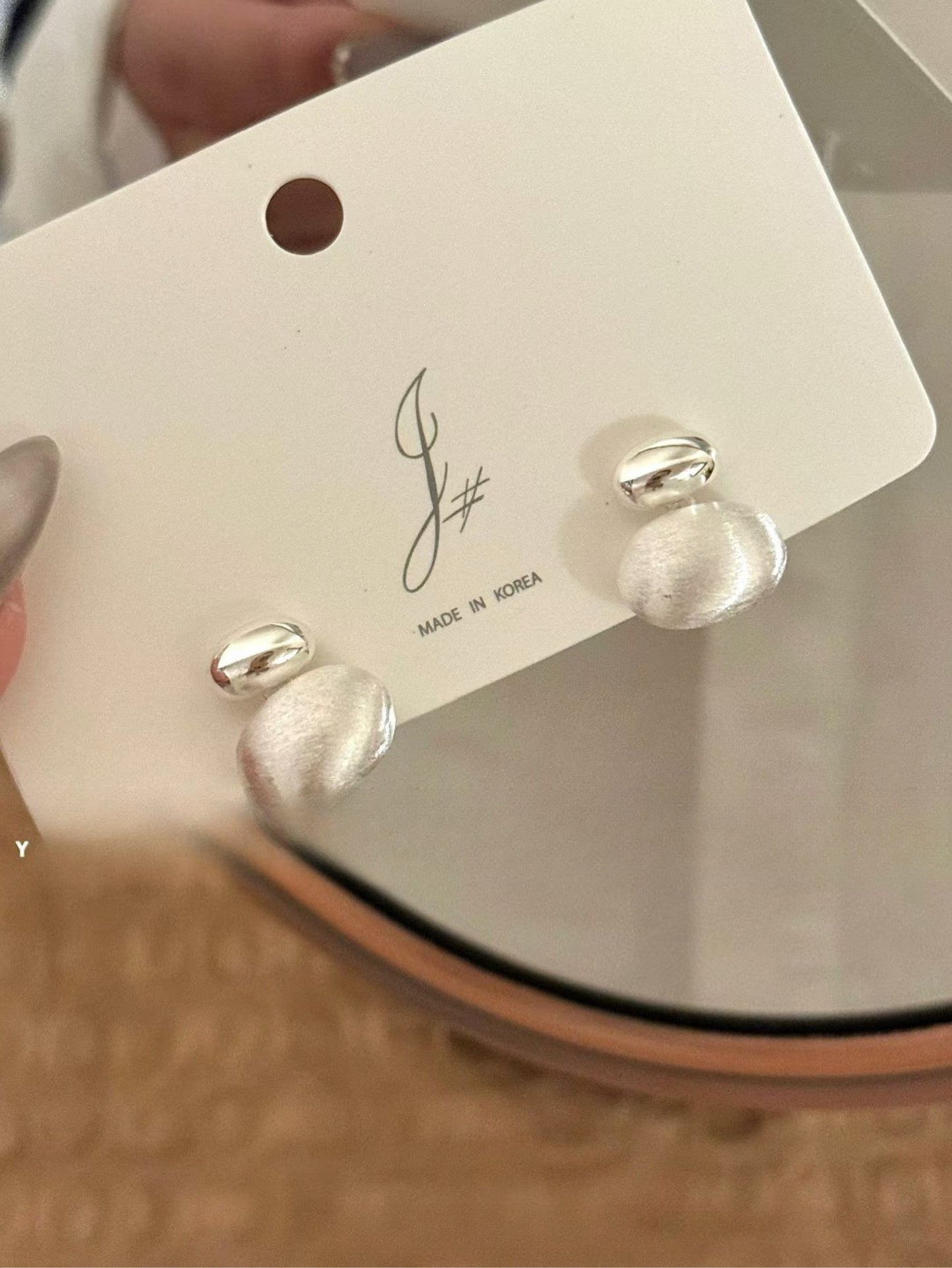 Kelly Designs Minimalist Matte Drop Silver Stud Earrings (Instock)