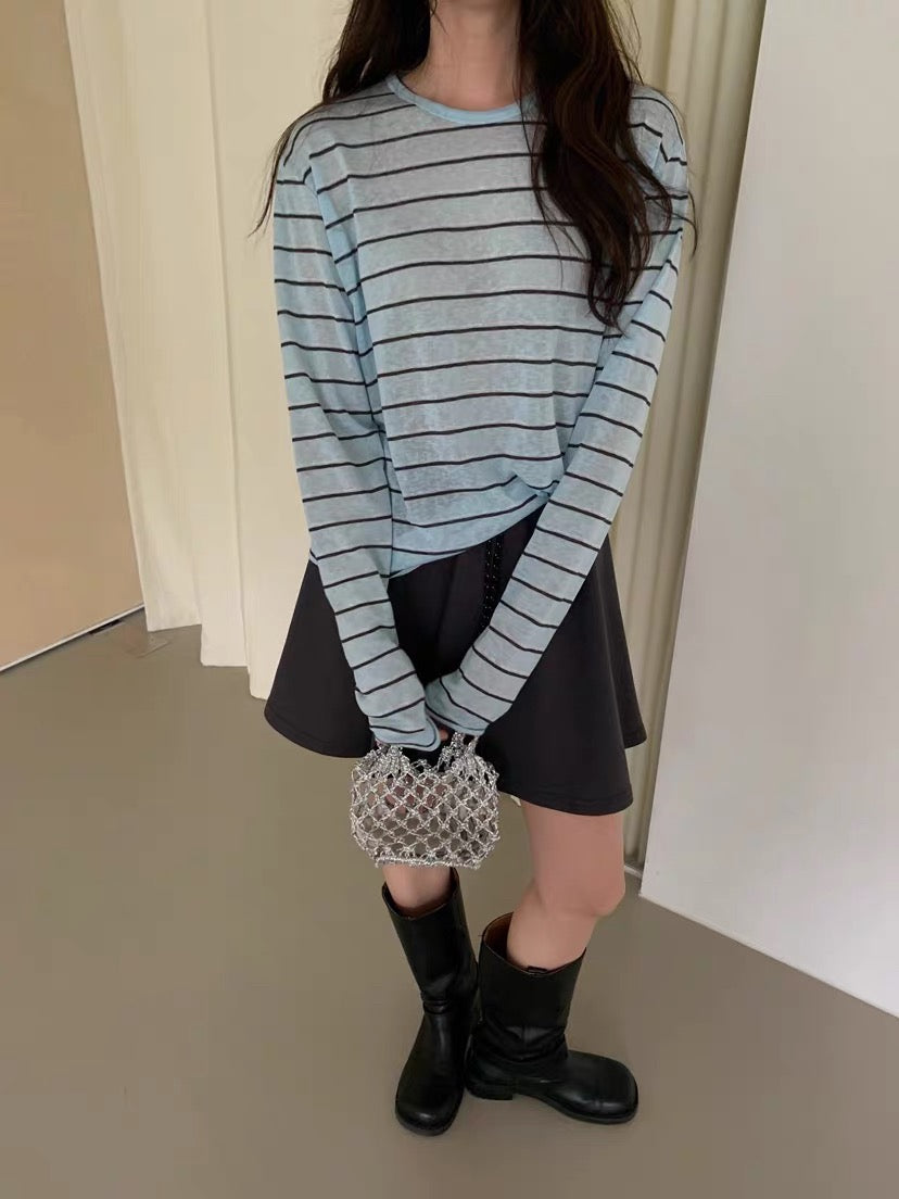 Korean APM Collection Stripe Long Sleeves Tshirt (Instock)