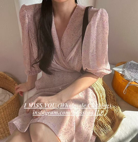 Korean APM Collection I Miss You Pink Mid Dress (Instock)