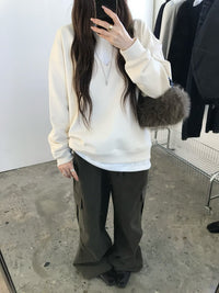 Korean APM Collection Relaxed Deep V-Neck Sweatshirt (Instock)