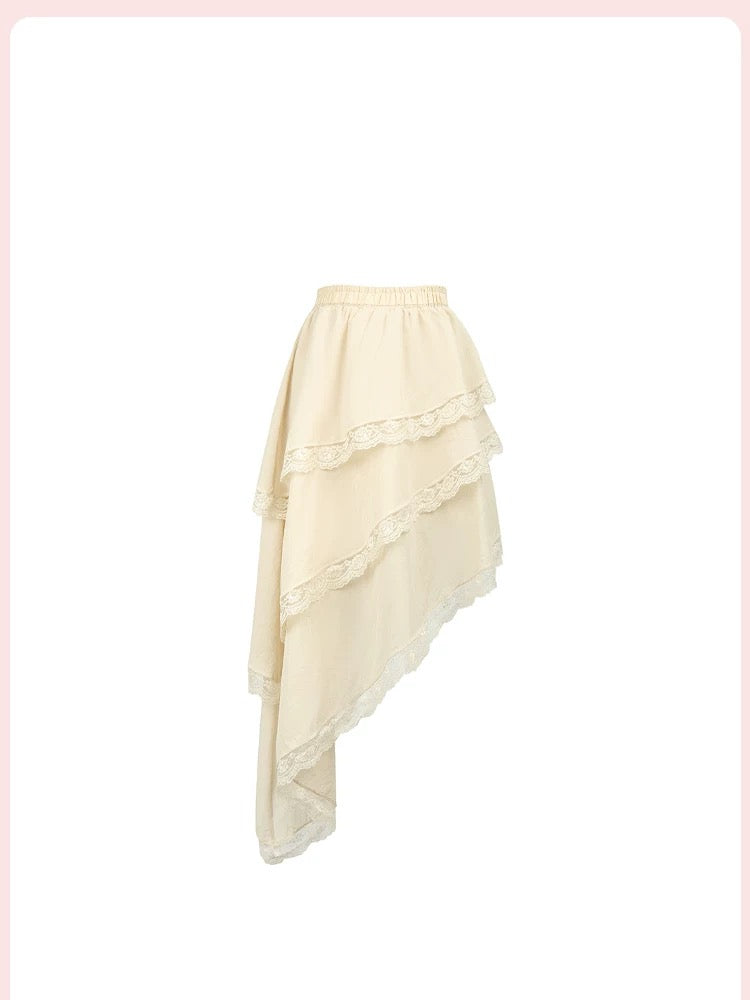 Kelly Designs Sweet Ruffle Mini Skirt-Beige (Instock)