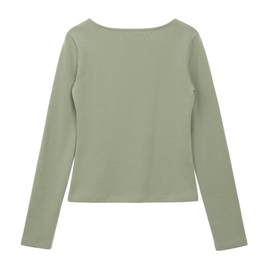 Rest&Recreation SQUARE NECK LONG SLEEVE - KHAKI (Preorder)