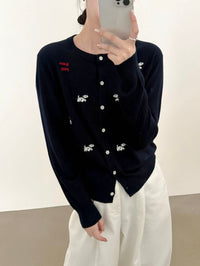 Kelly Designs Fine Wool Embroidered Cardigan - 3 Colors (Instock)