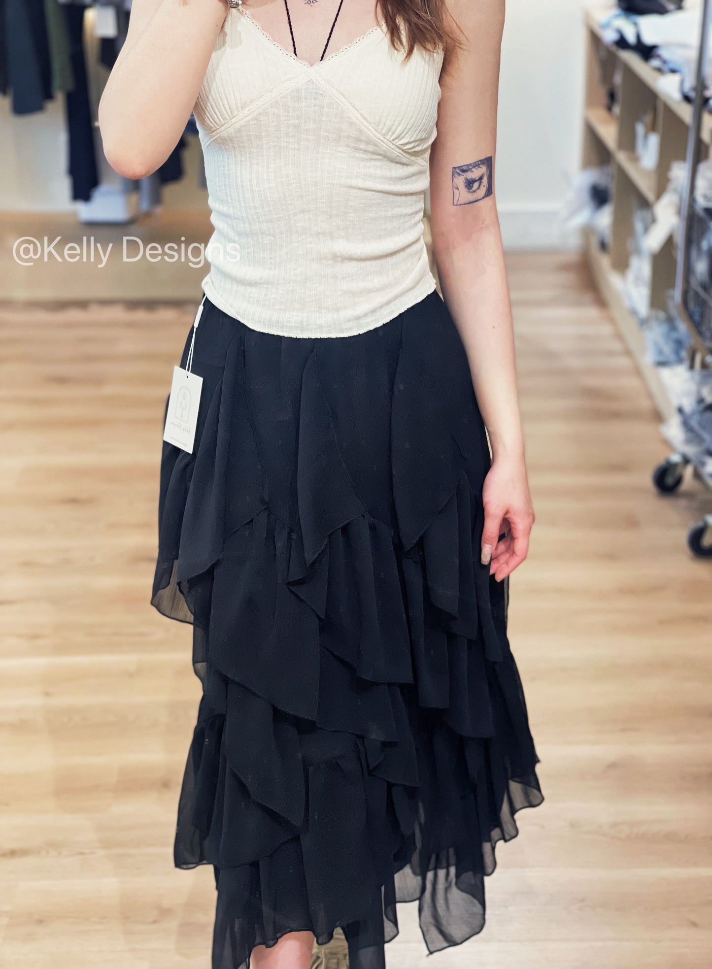Kelly Designs Black Layers Skirt (Instock)