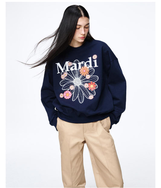 Mardi Mercredi SWEATSHIRT FLOWERMARDI BLOSSOM_NAVY WHITE (Instock)