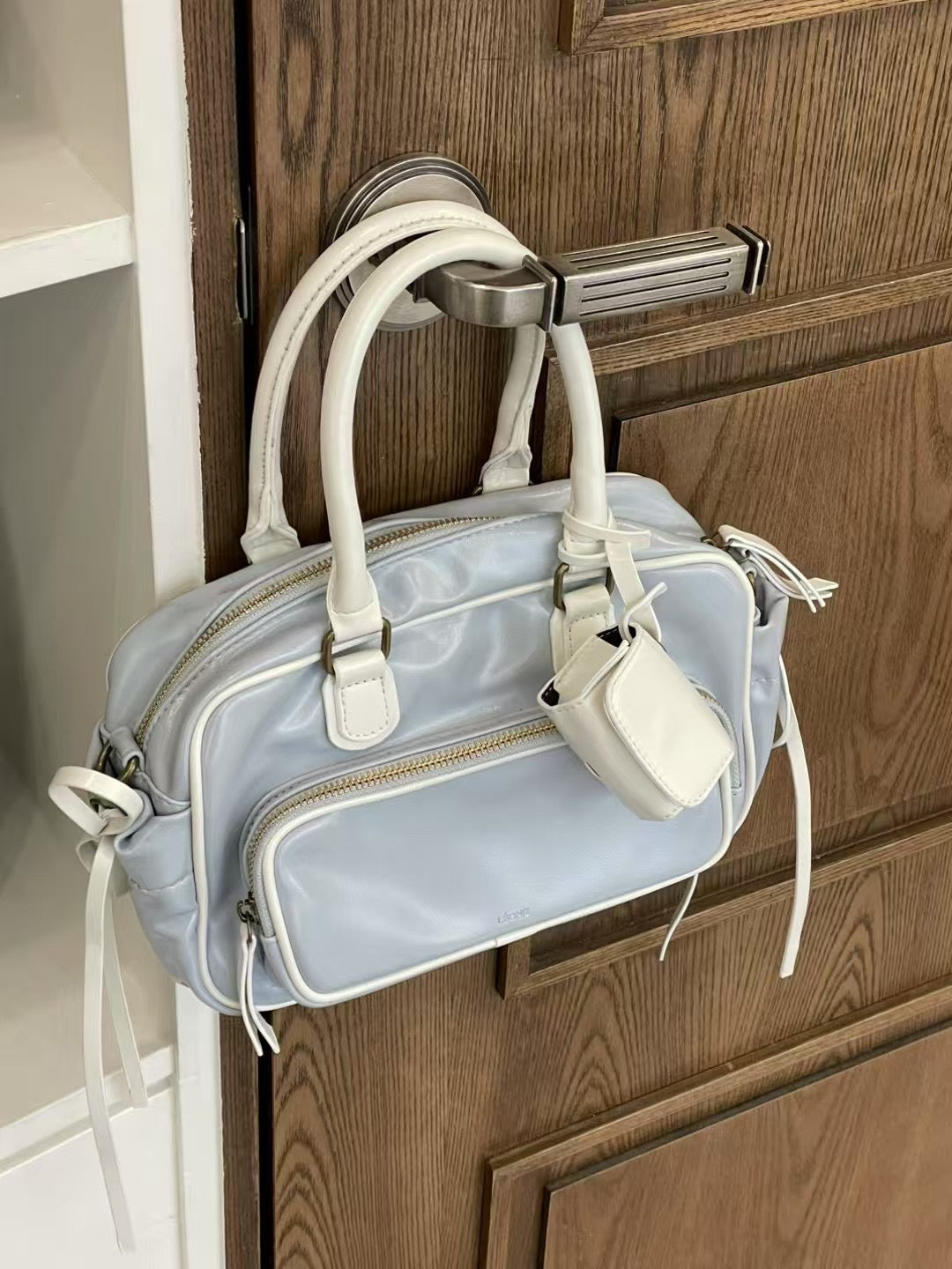 Korean APM Collection Leather Pink Bag with Earpod (Instock)