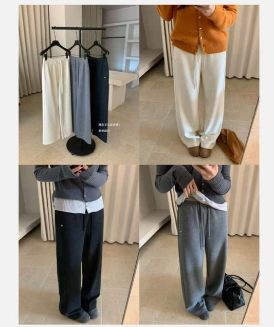 Kelly Designs Three Colors Wool Blend Straight Pants (Instock)