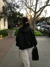 Korean Vintage Hooded Faux Leather Jacket (Instock)